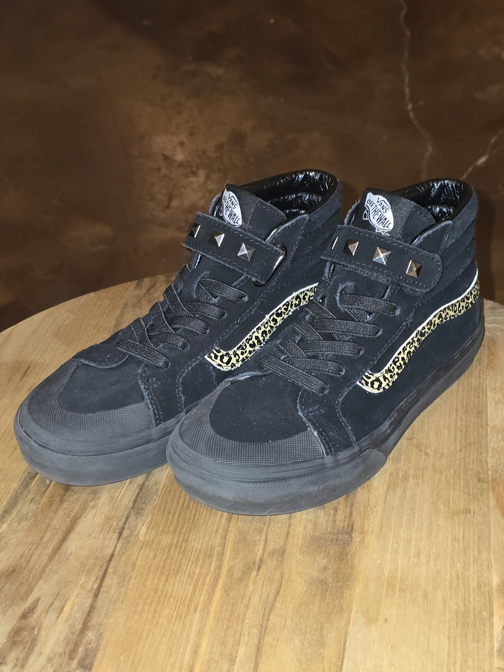 VANS Sk8-Hi Reissue 138 V Black Suede Leopard Youth 3